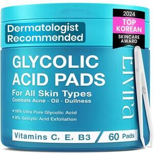 Glycolic Acid Exfoliating Facial Pads With 10% Glycolic Acid, 2% Salicylic Acid
